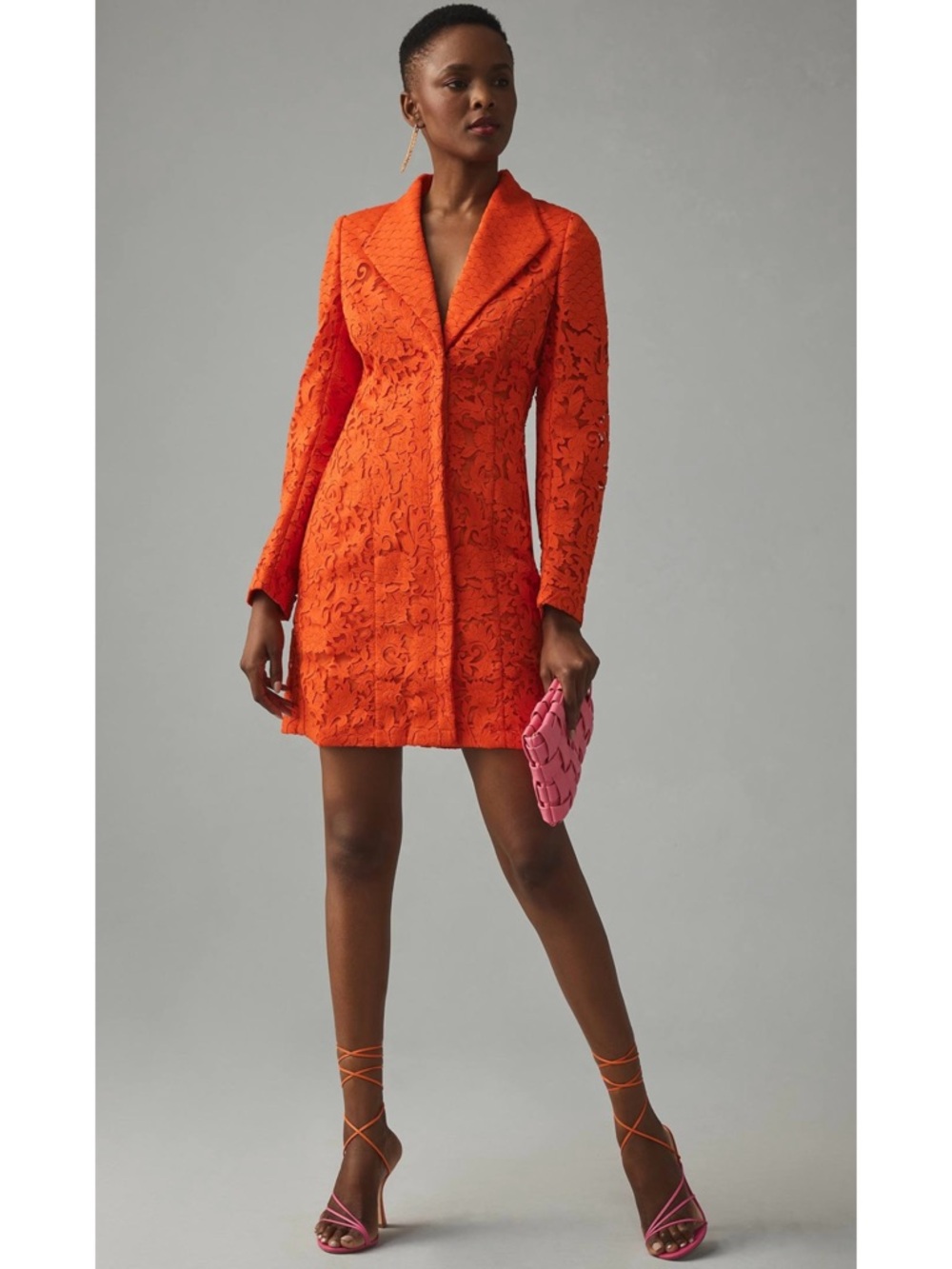 Anthropologie Pankaj & Nidhi Heavily Embroidered Blazer Dress NWT Red Rouge XS/P - Picture 10 of 10